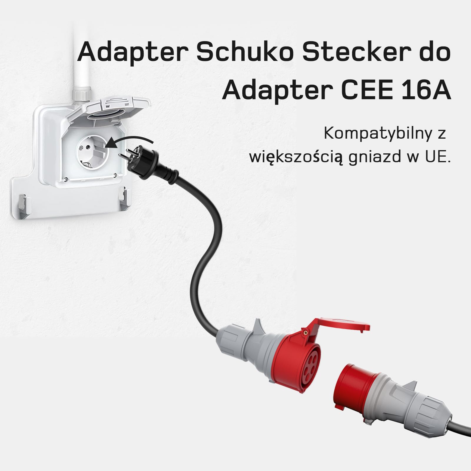 Kabel do ładowania typu 2 11 kW Wallbox 3-fazowy 7 m 6-16 A do EV ID.3, ID.4, ID.5, Model Y, Model 3, e-up, e-tron, Zoe