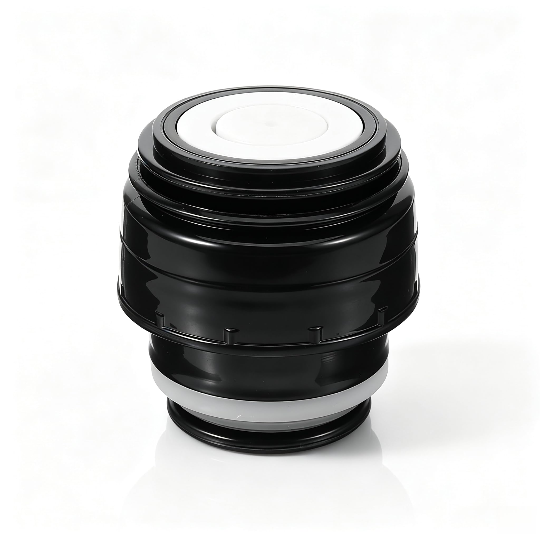 Replacement Bottle Lid 5.2cm, Vacuum Flask Cap Stopper, for 5.2cm Vacuum Flask, Leak-Proof PP Bottle Cap Stopper with Press Button, Thermal Mug Cover for Kitchen Travel Camping, Black and White
