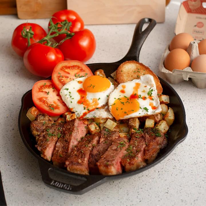 Image of Lodge Chef Collection 10 inch Pre-Seasoned Cast Iron Skillet - Kitchen Essential for Frying & Searing (Pack of 2)