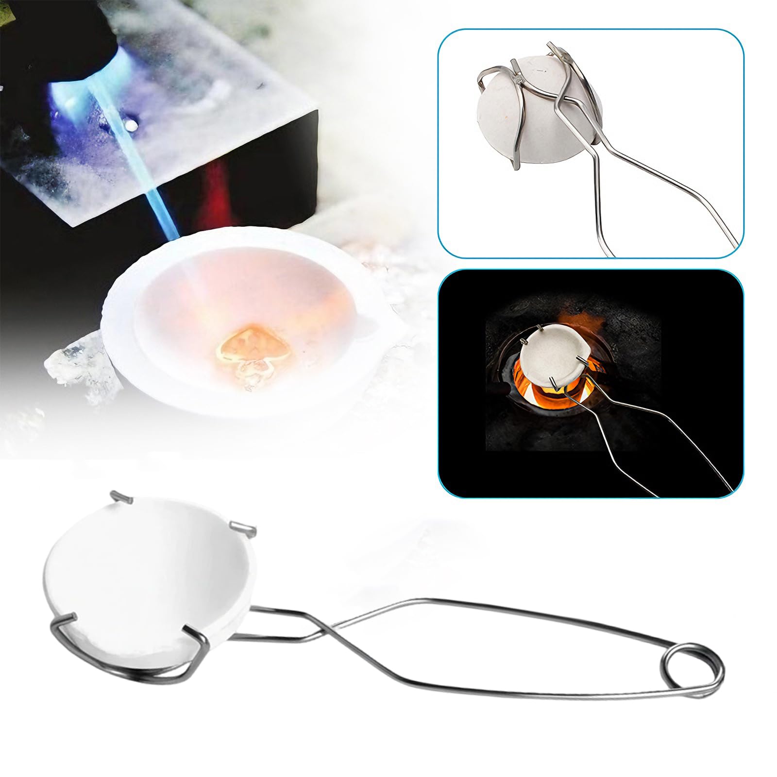 8 Stück Gold Schmelzen Set, Graphittiegel Gold Schmelzen Kit für Platin Gold Silber Messing Legierungs Schmelze, Hohe Hitzebeständigkeit