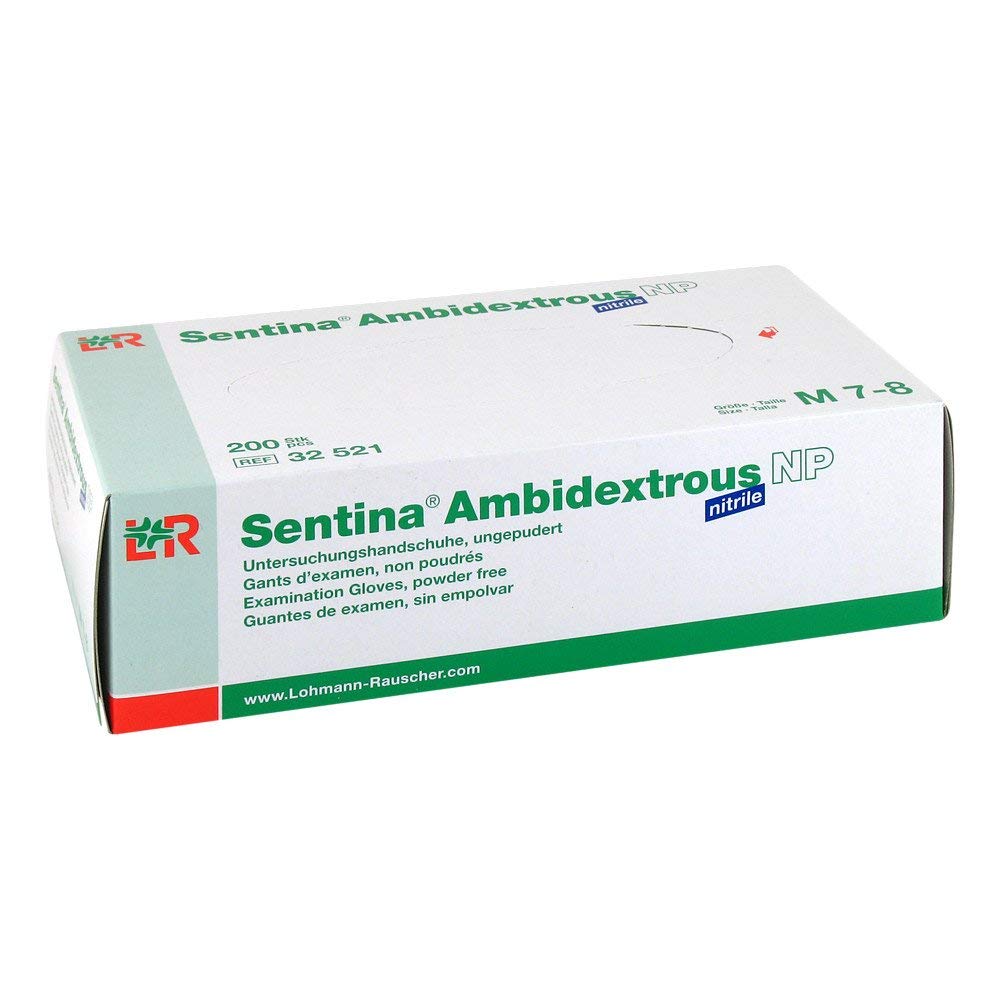 Sentina Ambidextrous Nitrile U-Hands Gloves Non-Sterile Size M Pack of 200
