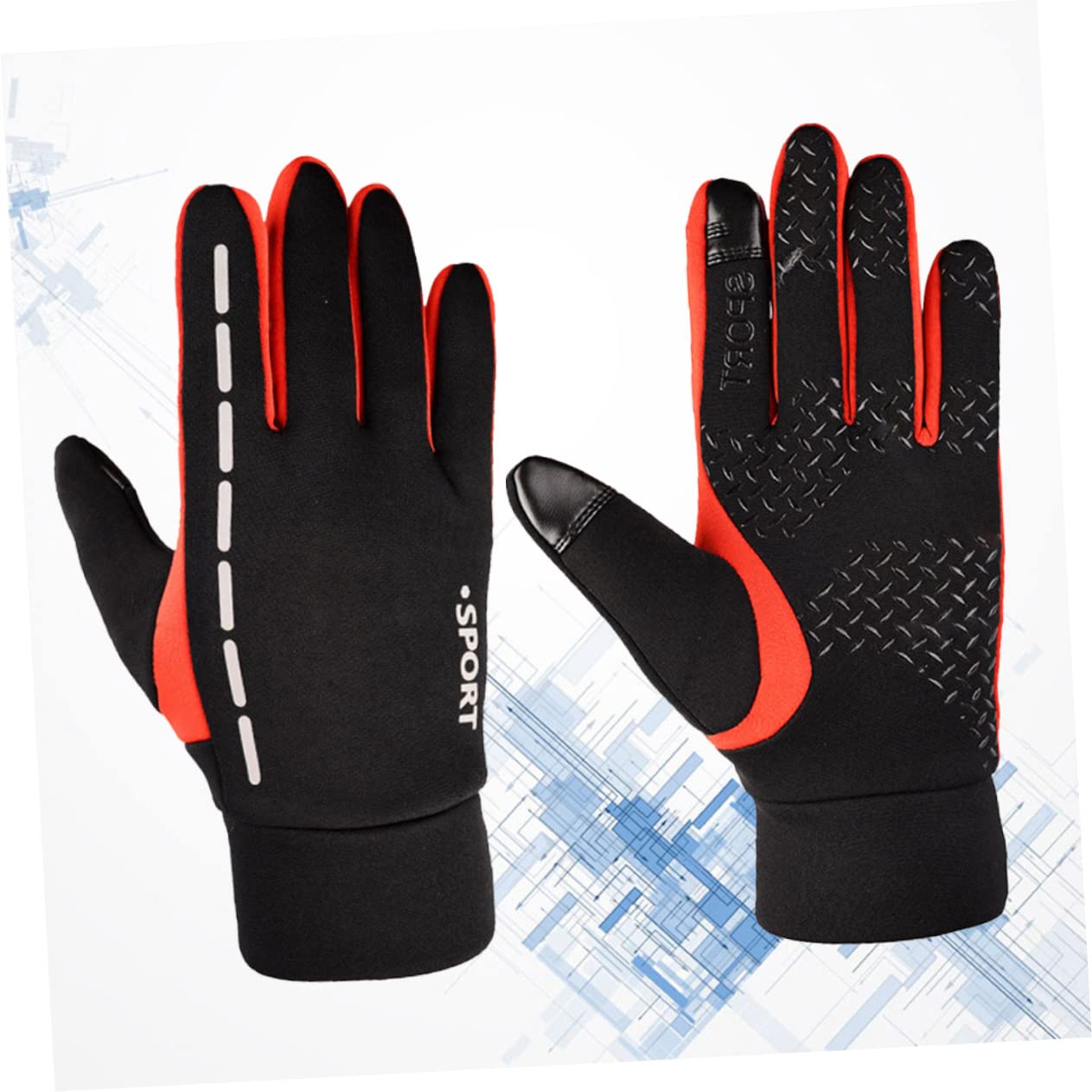 SOLUSTRE 3pares Guantes Cálidos Impermeables Antideslizantes para Ciclismo y Senderismo Talla Rojo Transpirables y Pantalla Táctil