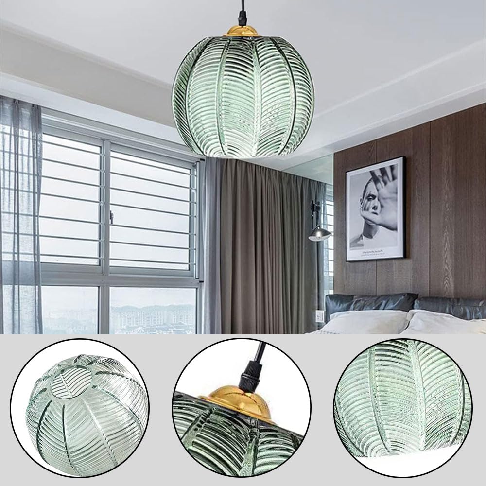 GEVIAYA Apparecchi di Illuminazione in Vetro Verde Lampadario