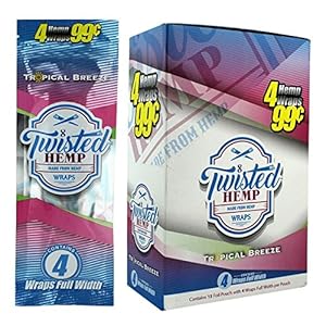 Twisted Hemp Wraps Tropical Breeze 4 Leaf per Pack Full Box 15 Packs
