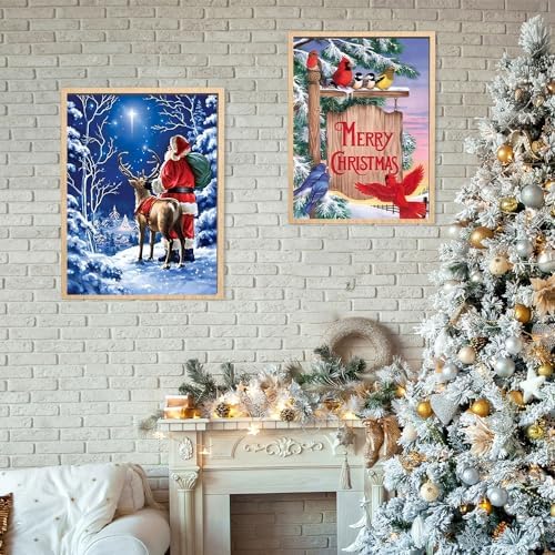 Ninonly 6 Pack Chirstmas Diamond Painting Kits for Adults 5D Full Drill Diamond Art for Kids Beginner DIY Diamond Dotz Craft Kits for Home Decor (11.8x15.8 inch) 9 61tjevUdQvL. AC