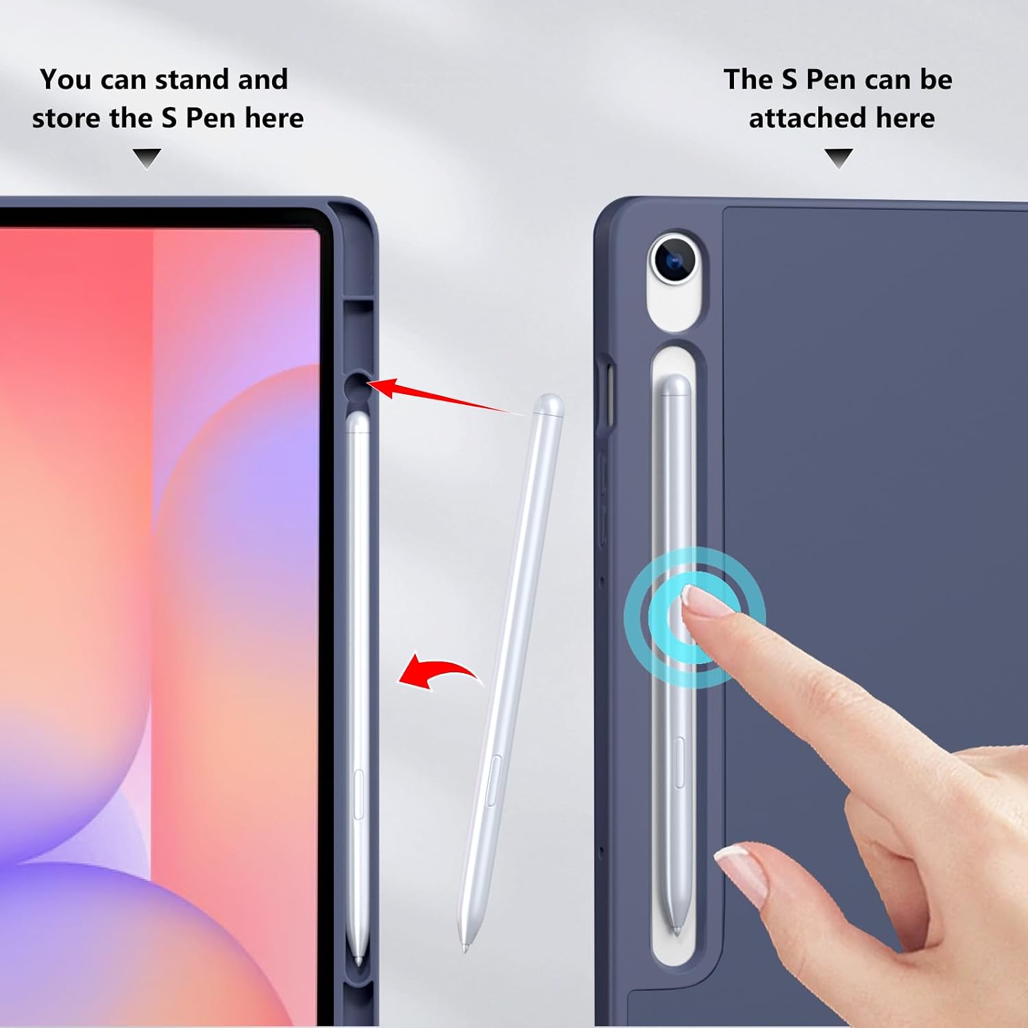 ProCase Smart Case for Galaxy Tab S10 Lite/S10 FE/S9 FE 10.9-Inch with S Pen Holder, Trifold Stand Folio Cover with Soft TPU Back for 10.9" Galaxy Tab S10 Lite/S10 FE/S9 FE -Navy