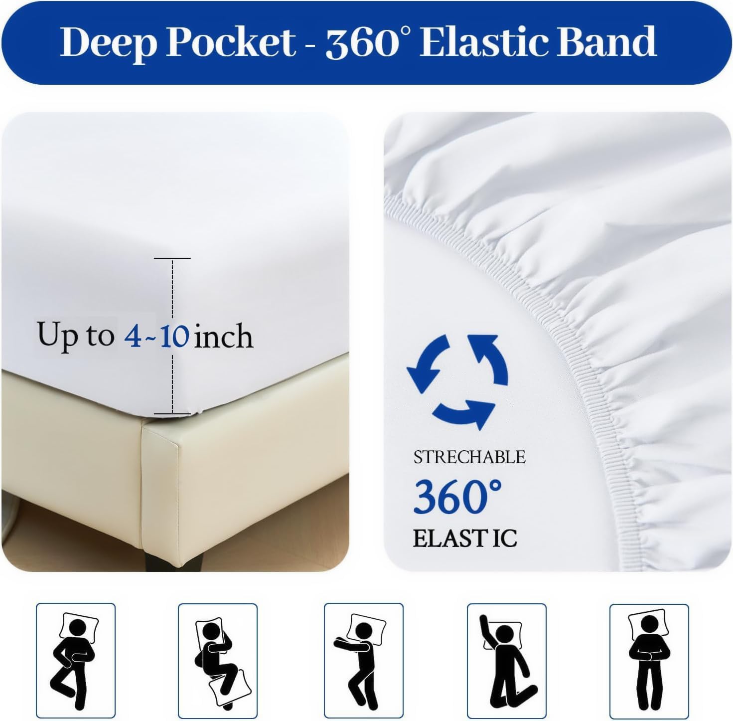 350 TC Cotton Feel Glace Cotton Printed Elastic Fitted King Size Double Bed Bedsheet with 2 Pillow Covers|Fitted Bedsheets King Size 78 x 72 x 8, Space Leaves, Space Leaves- Multicolor