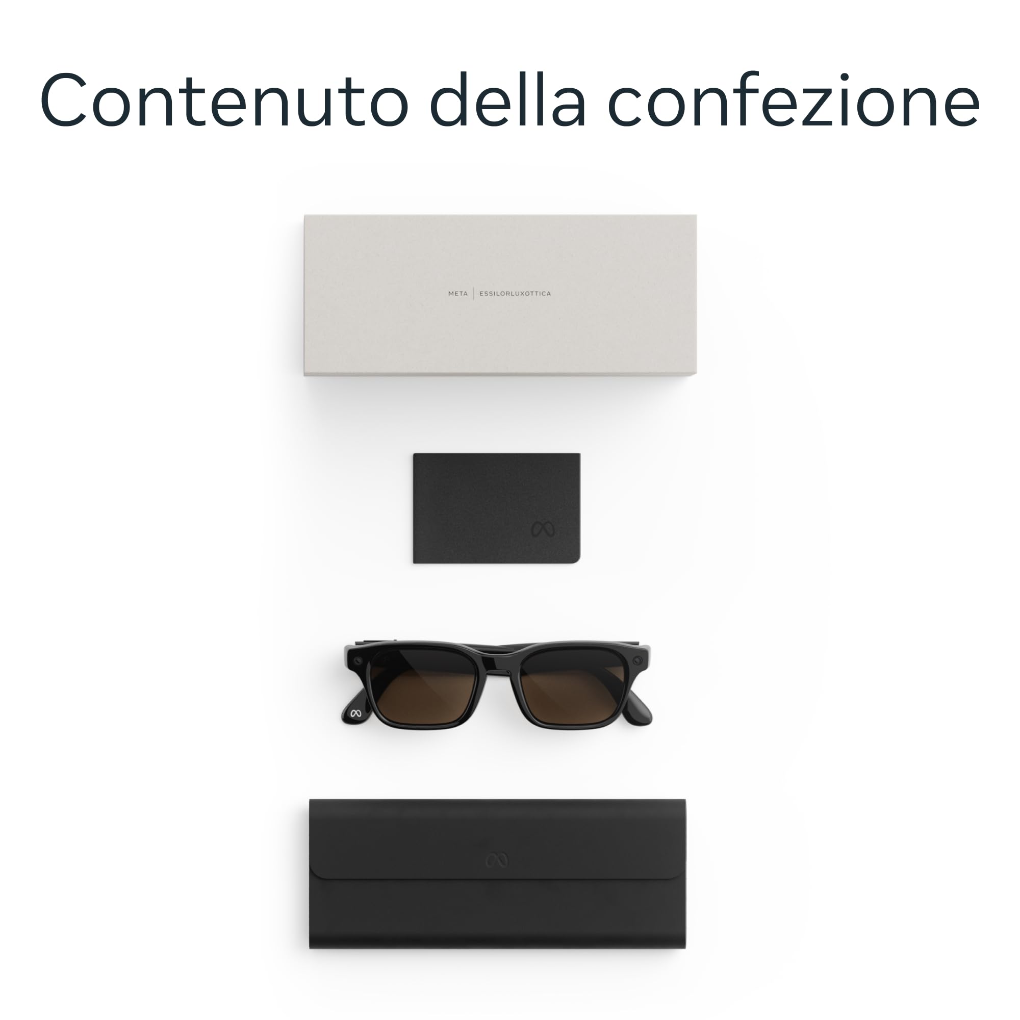 Meta Adventurer Large Nero classico | AI glasses unisex, Fotocamera da 12 MP, Traduzione in tempo reale — Risoluzione 3K HD — Oltre 8 ore di autonomia — Varie misure — Lenti marroni
