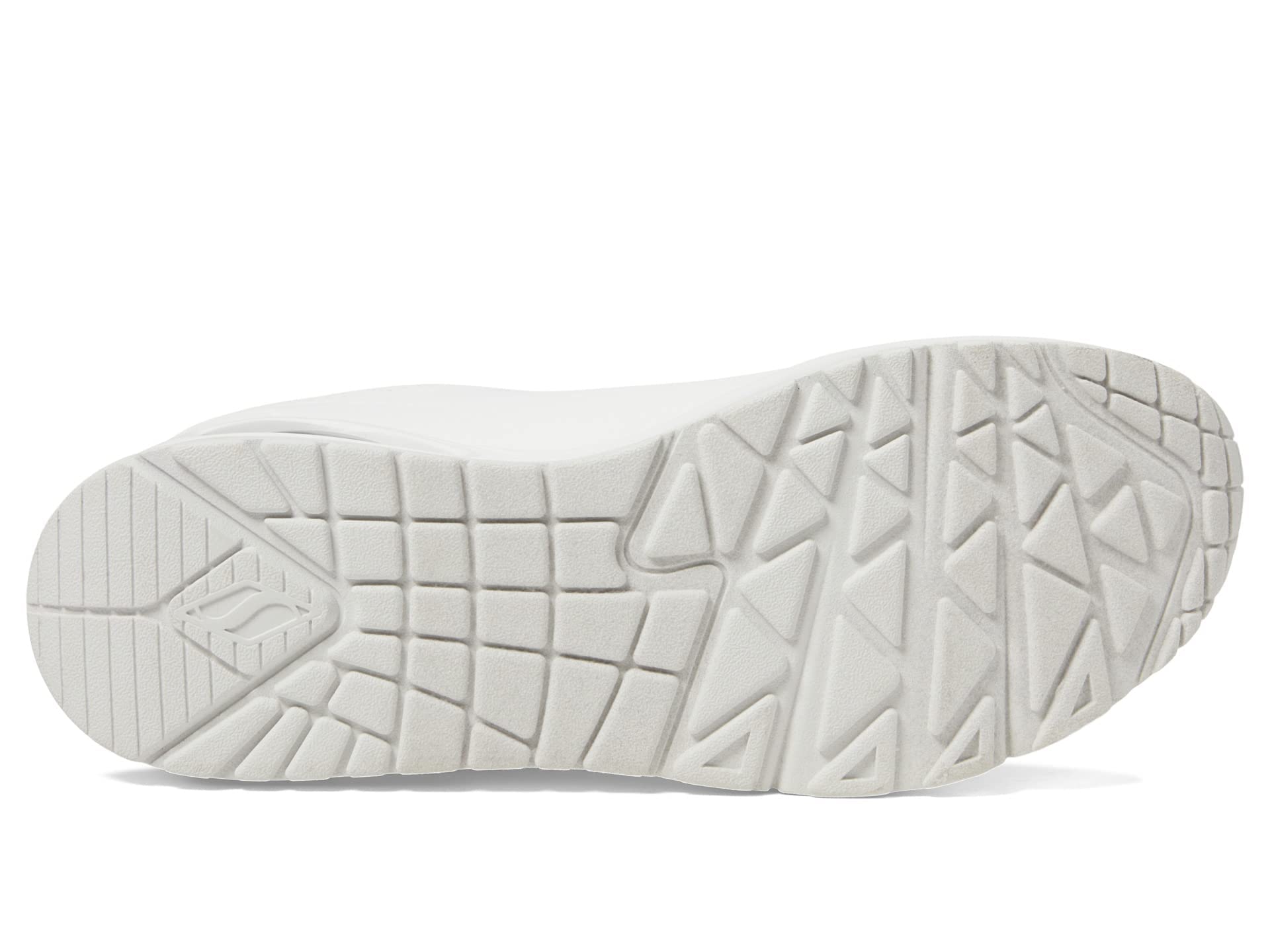 Skechers Damen Uno Stand On Air Sneakers, White Durabuck Mesh, 37.5 EU