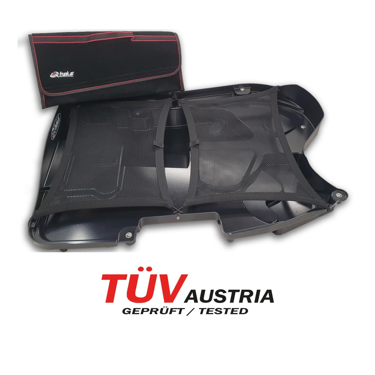frunk | Front Trunk | vorderen Kofferraum | kompatibel für Mercedes EQA 05/2022- | Erweiterter Front-Stauraum | aus brandhemmenden Stoff ABS-V0 gefertigt | Perfekt für Ladekabel & Zubehör