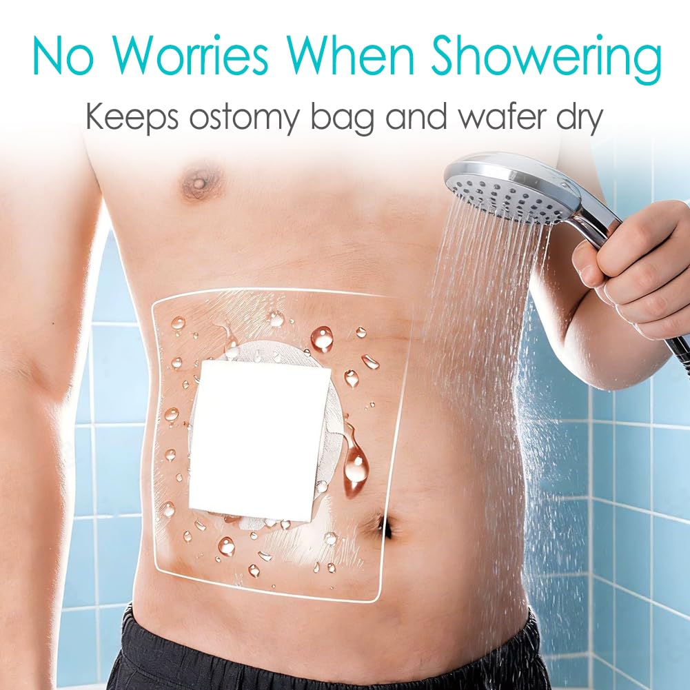 Bolsa de ducha impermeable para ostomía con almohadilla no pegajosa, bolsa de urlostomía para colostomía, bolsa protectora de ducha