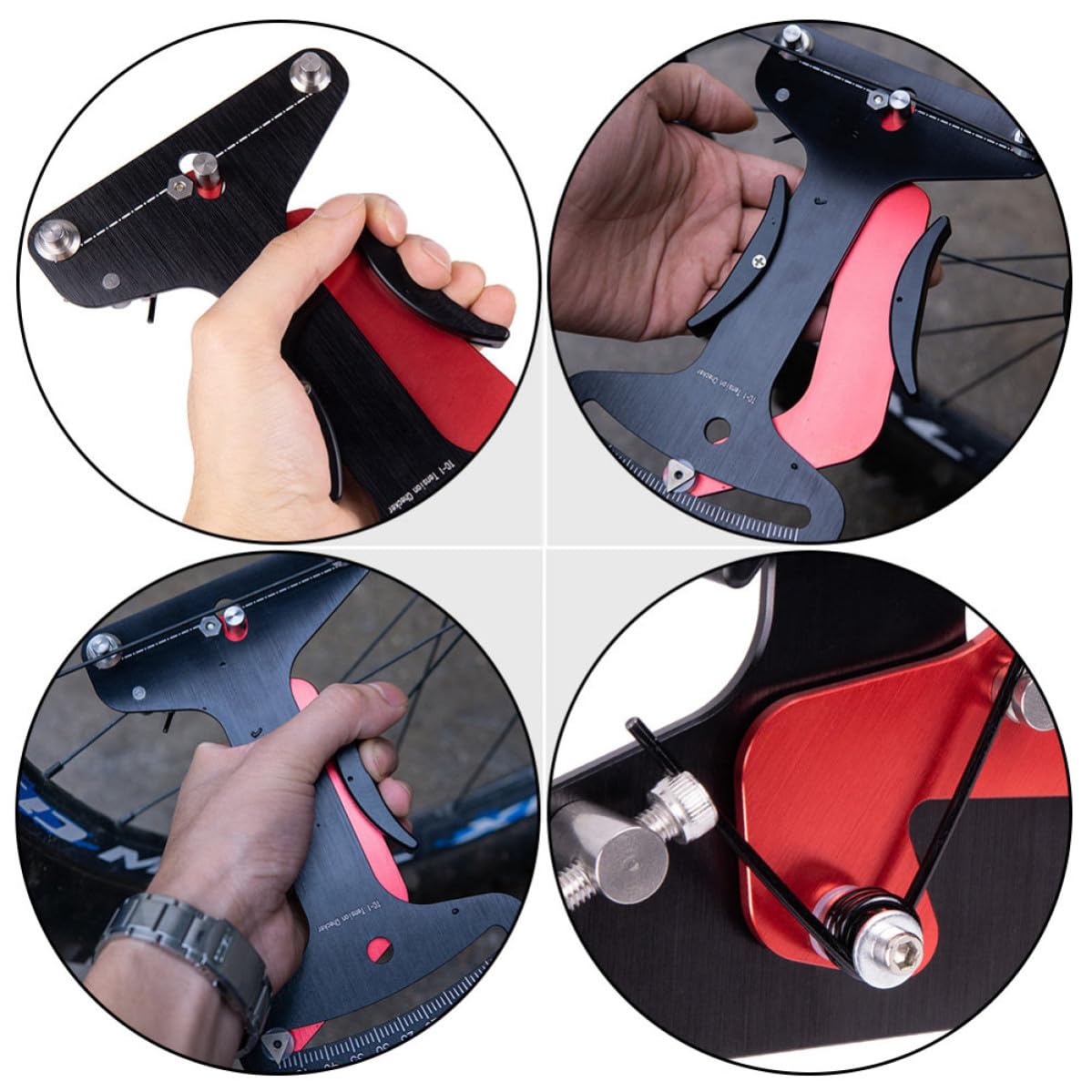 Vaguelly Bike Spoke Tension Meter Aluminum Alloy Easy to Use Practical Bike Spoke Adjustment Tool for Titanium Suitable for Bicycles