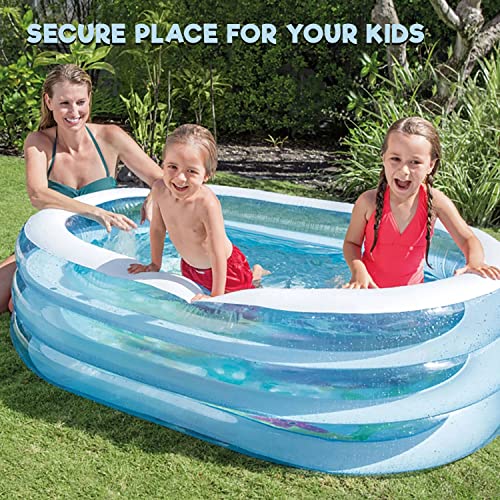 Image of P for Pogu 5.5 Feet Anda /Oval Inflatable Swimming Pool Bathtub Soft Material Spa Bath Tubs with Electric Pump for Kids Toddlers Indoor Outdoor Use (Blue)