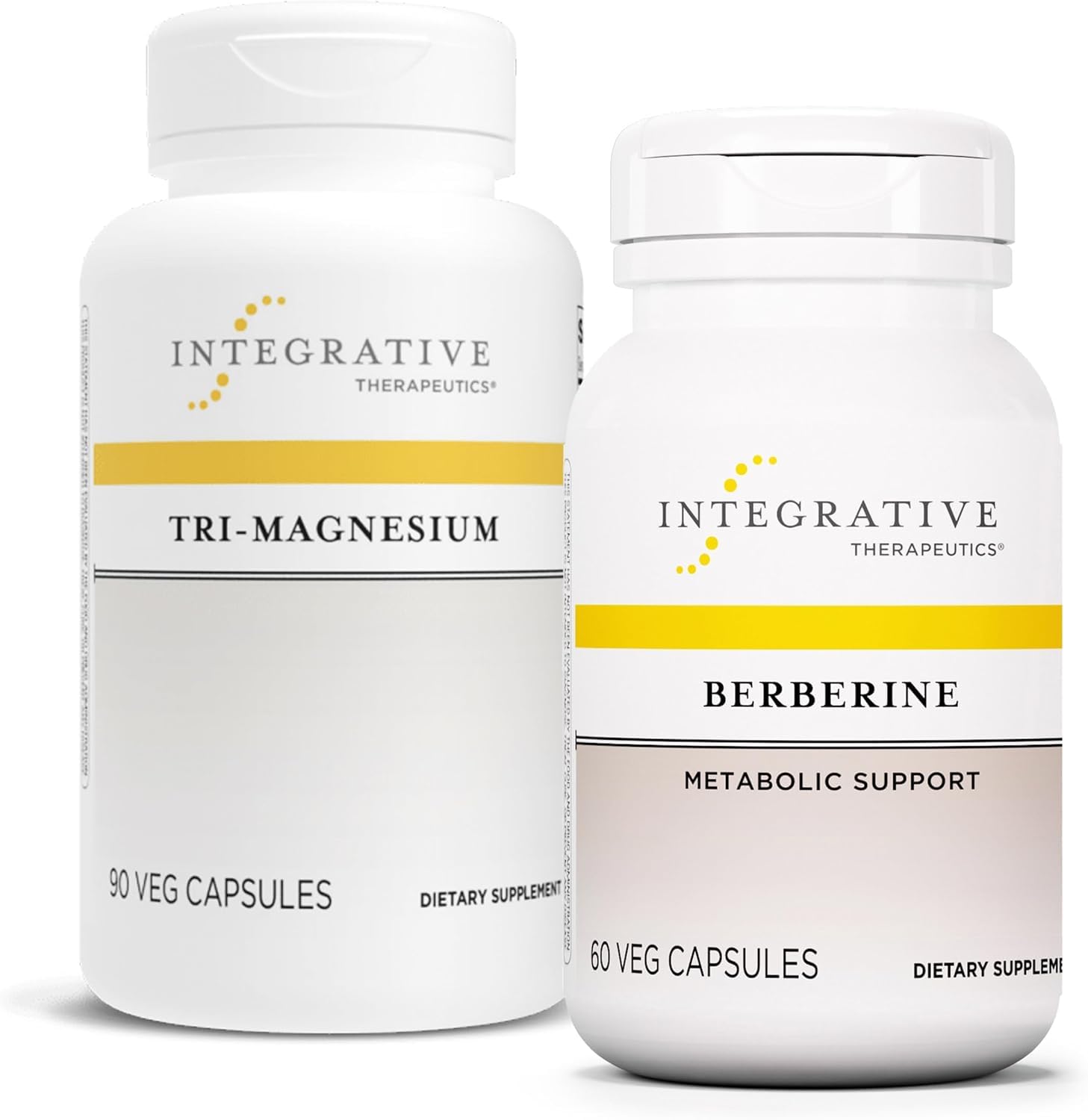 Integrative Therapeutics Bundle with Berberine, 60 Capsules & Tri-Magnesium, 90 Capsules - Berberine for Metabolic Support* - Tri-Magnesium for Heart & Bone Hea