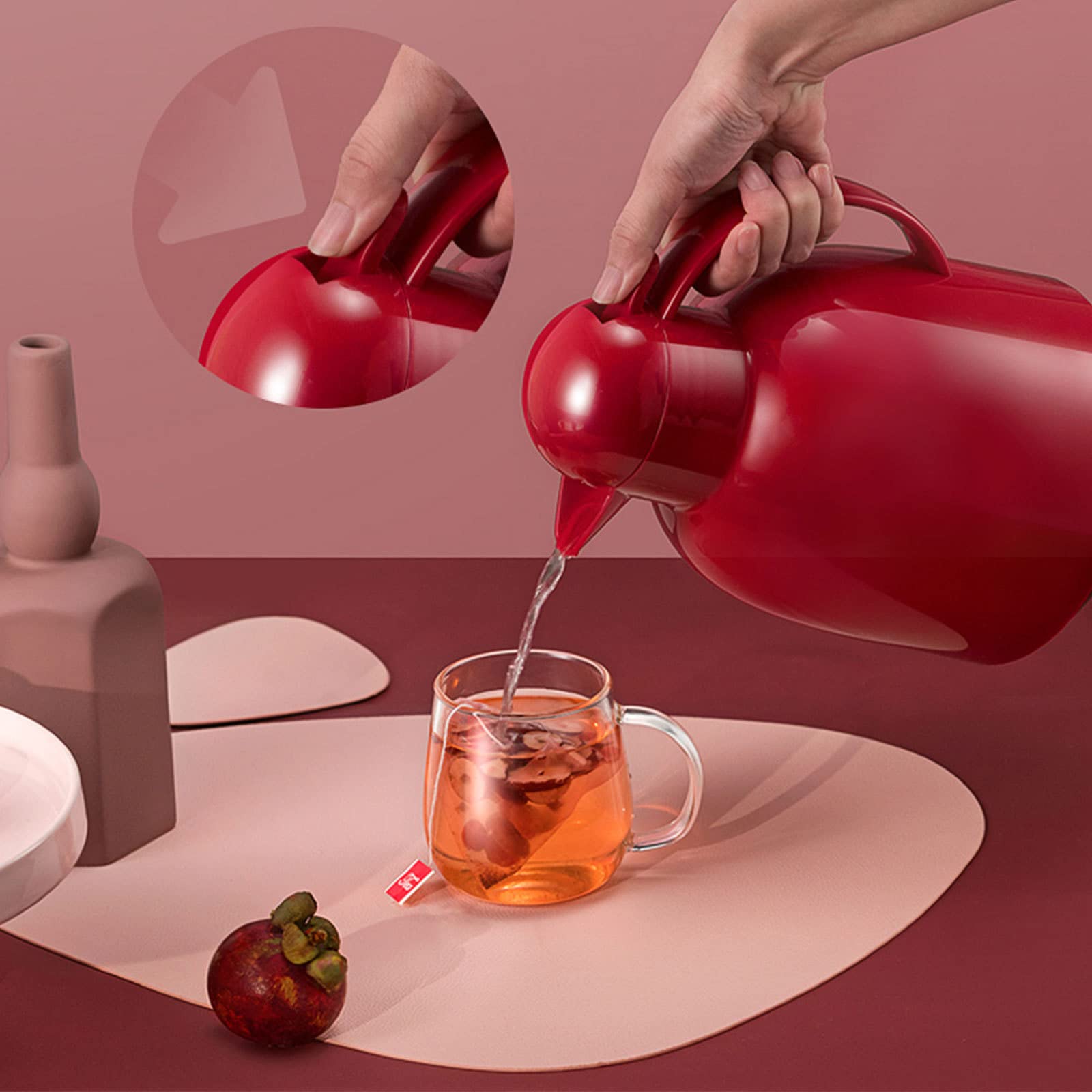 Termiczna karafka na kawę z szczelną pokrywką/izolowana butelka ze stali nierdzewnej z podwójnymi ściankami 48 godzin zatrzymywania ciepła, termos na kawę i herbatę, 1500 ml (53 uncji)