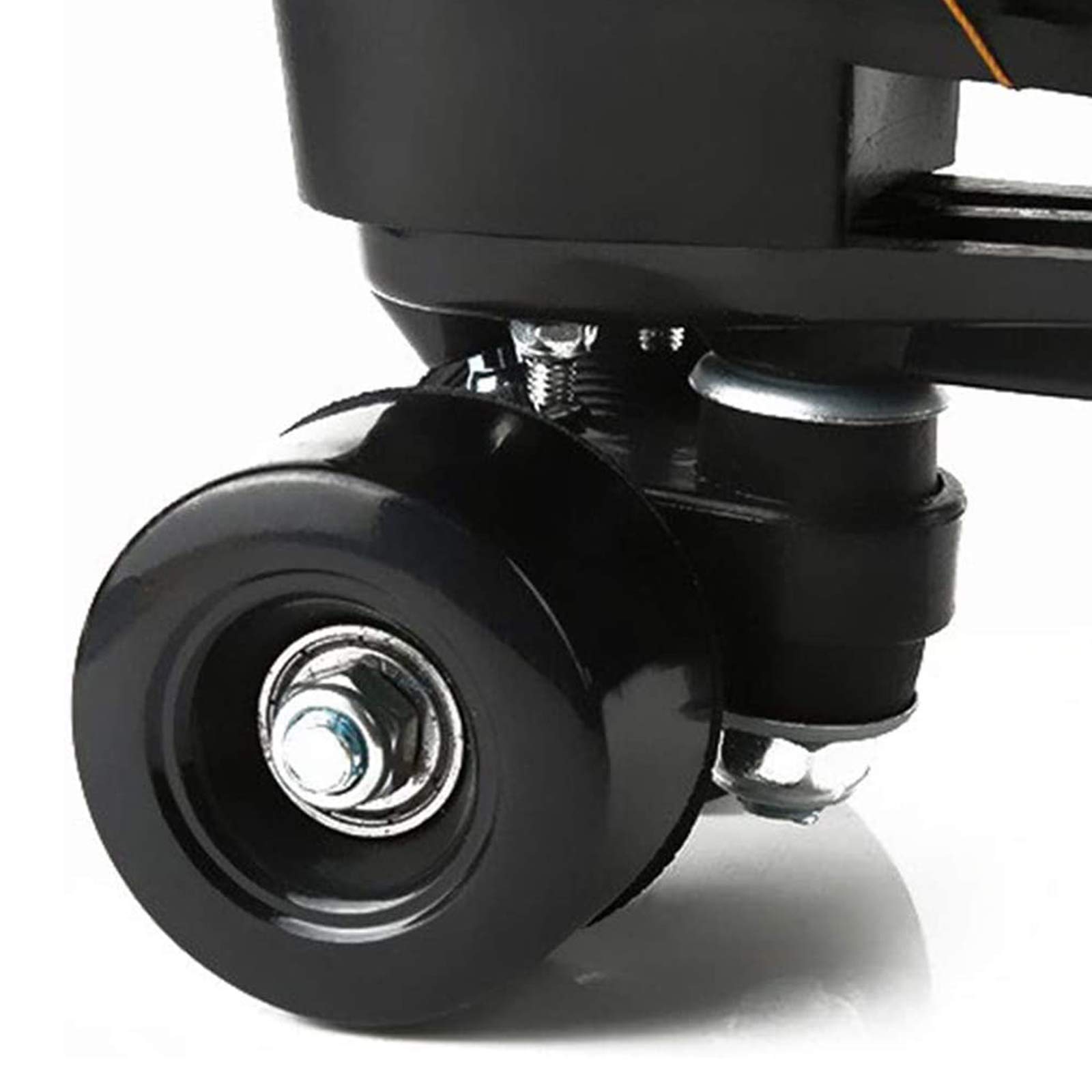 Patines Artísticos Clásicos, Patines Retro 4 Ruedas con Rueda de PU y Parte Superior de Piel de Vaca para Niños, Jóvenes, Niñas, Niños, Adultos, Hombres y Mujeres (Negro)