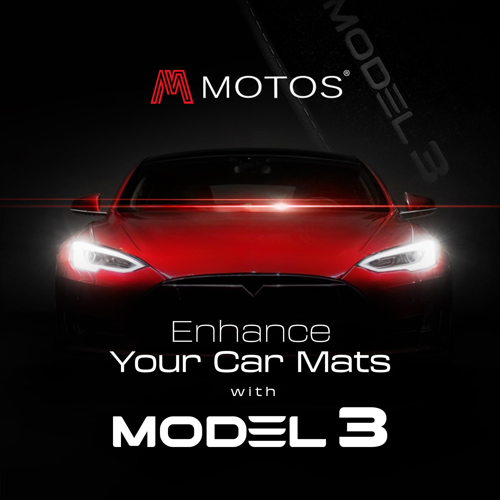 M MOTOS Personalizowane welurowe dywaniki podłogowe do Tesla Model 3 od 2017 - Premium, Mat, szary - utrzymuj swój samochód w czystości i komforcie dzięki naszym dywanikom podłogowym