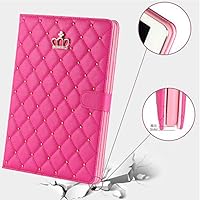 Vista 3 de Funda de piel sintética para iPad mini 5/Mini 4, bonita corona de diamantes de imitación de diamantes de imitación inteligente apagado automático