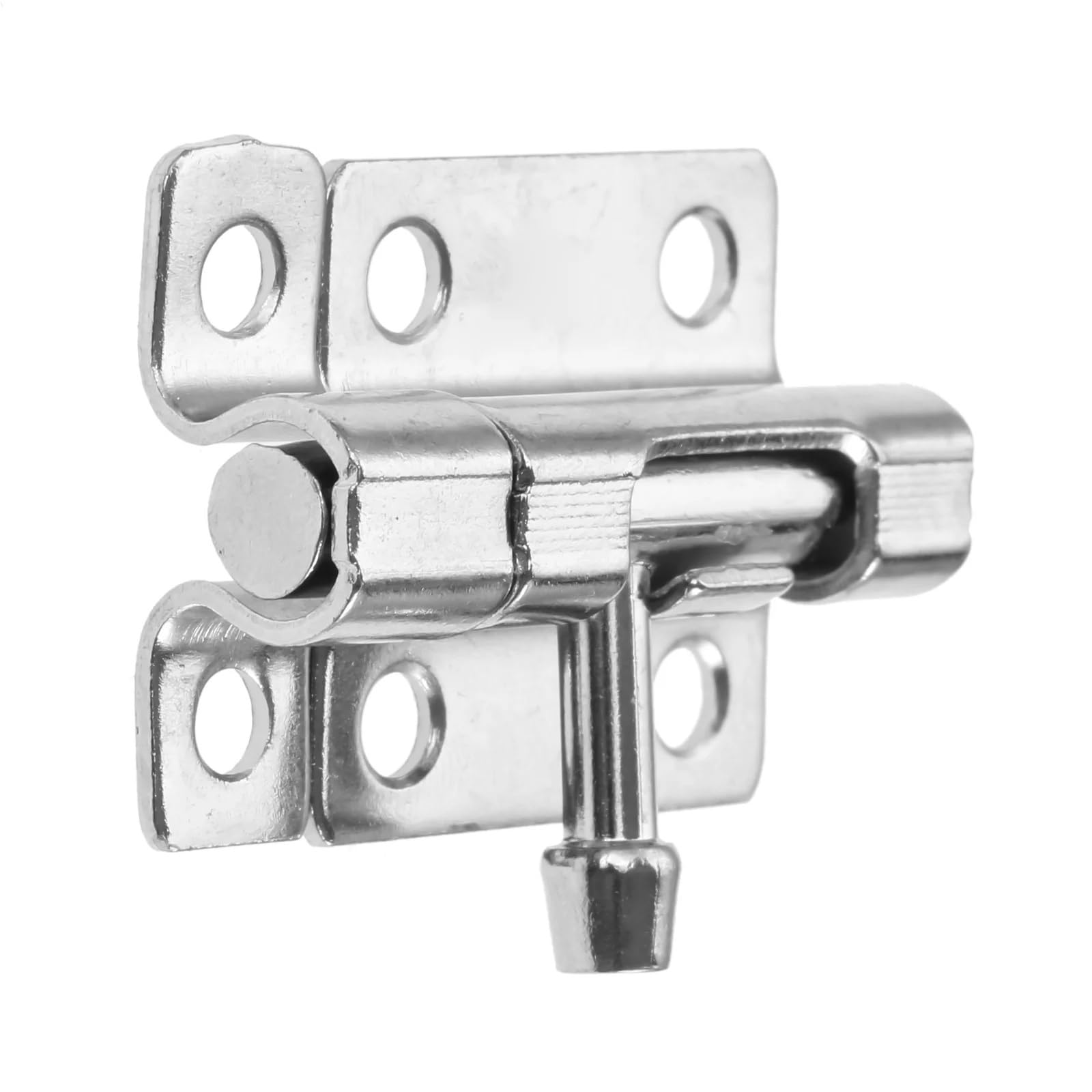Loquet de porte en métal argenté 41 x 30 mm avec un verrou coulissant solide