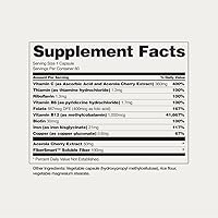 Vista 6 de Snap Supplements Suplementos naturales de hierro constructor, píldoras de hierro de 21 mg para aumentar la energía, el metabolismo y la digestión