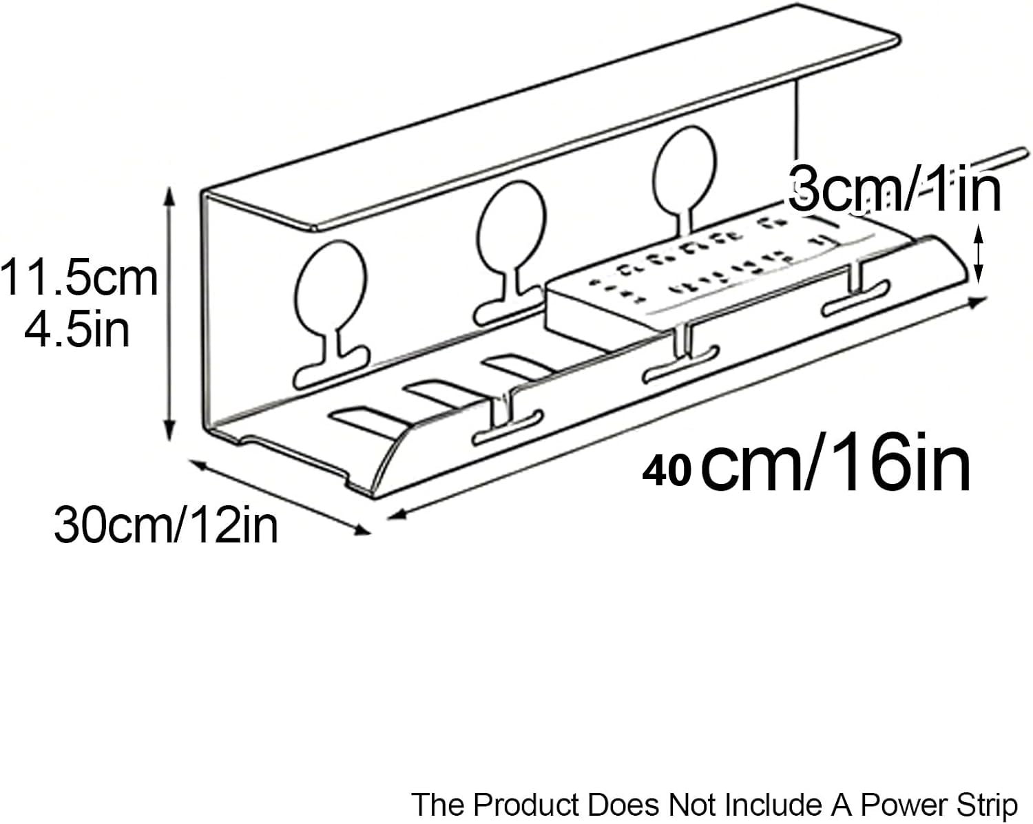 Soporte para Cables Debajo de la Mesa sin Necesidad de taladrar（40cm）