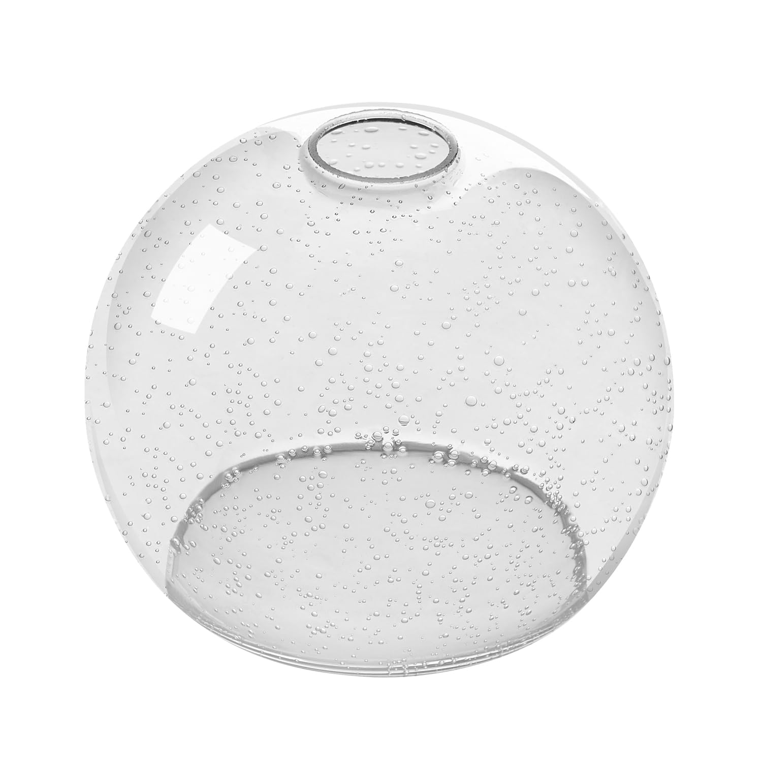Fixture Replacement Globe Shade with 1.65 Inch Fitter, 8 Inch Diameter, E26 Base 1-5/8 Inch Fitter, Glass Lampshade Cover for Pendant Wall Sconce Chandelier Vanity Light (Seeded Clear)