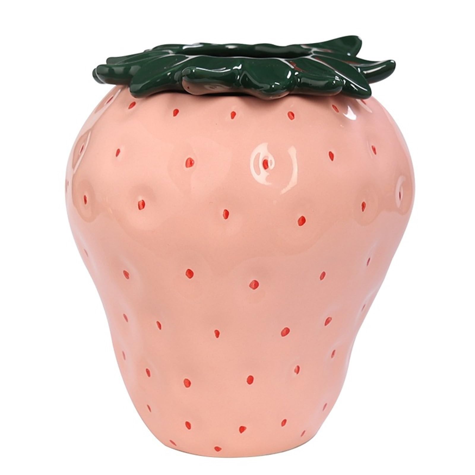 Uway modern Strawberry Ceramic Vase Hydroponic Nordic Modern Creative Home Dried Flower Decoration for garden(B13.2x15.3)