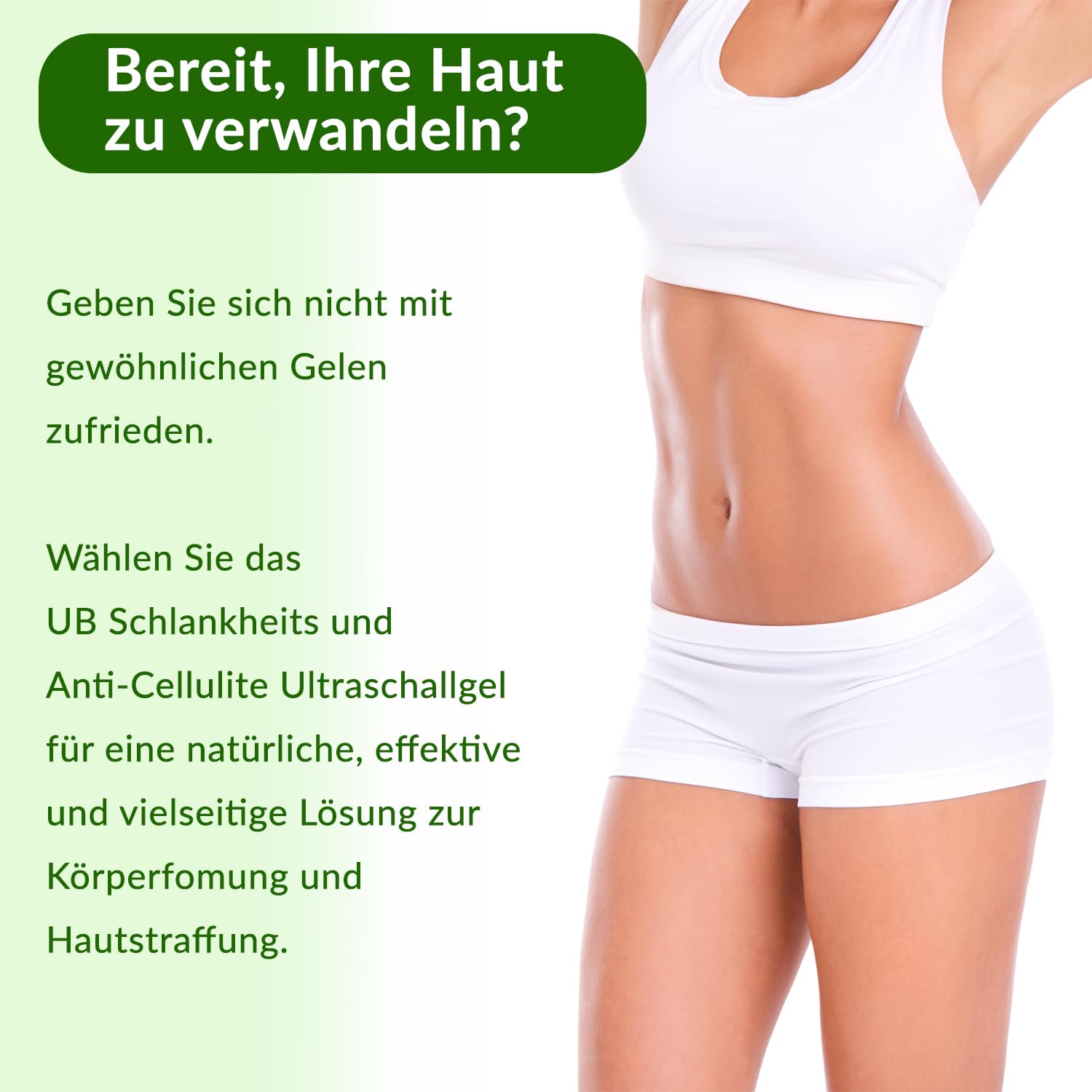 UB Professional Body Contouring Gel 500ml | Hautstraffende Formel & Leitfähigkeit | Grüner Kaffee & Yerba Mate | Kontaktgel für Kosmetischen Ultraschall, Radiofrequenz RF & Kavitationsanwendungen