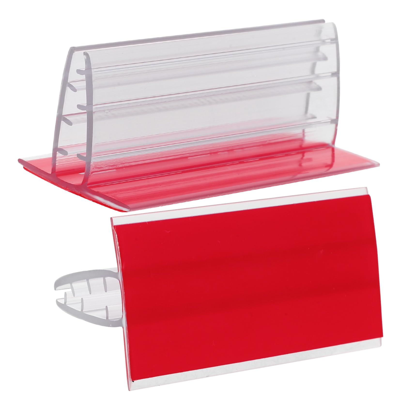 Alipis 10 Set Supporto Per Pannello Segnaletico Cavalletto Targhe Porta Distintivi Pro Portaetichette Adesive Portaetichette Per Scaffali Supporti Per Pannelli in Plastica Pvc 12 Pezzi*10