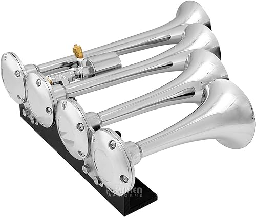 Miniatura 3 de Vixen Horns Kit de bocina de tren para camionescochesemi. Sistema completo a bordo compresor de aire de 200 psi, tanque de 2.5 galones, 4 trompetas.