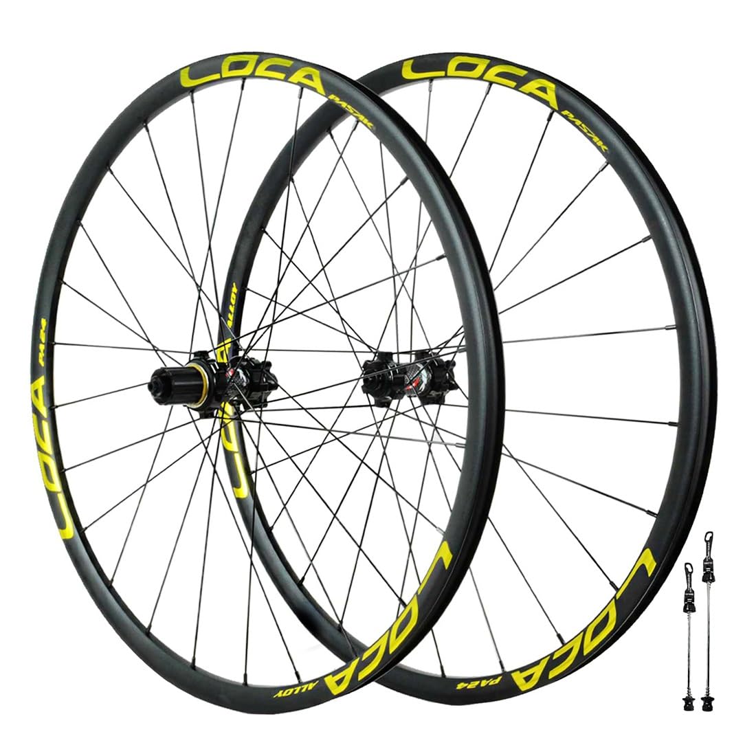 Juego de Ruedas para Bicicleta de Gravel, llanta 700C, 24 radios, Freno de Disco, liberación rápida, Delantera 100 mm, Trasera 135 mm, 360 clics, buje de Tiro Recto, para Cassette