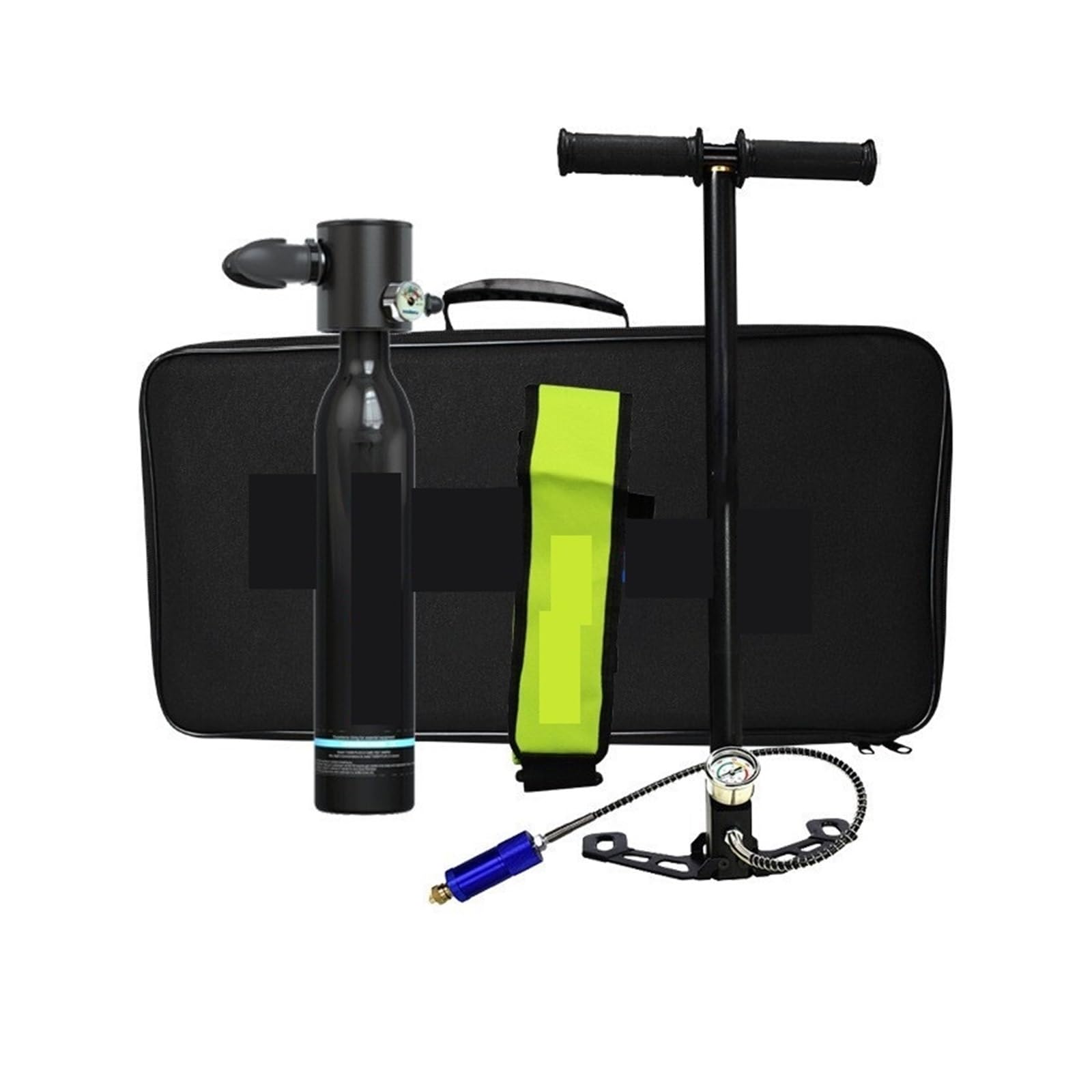Portable Dive Cylinder, 0.5L Oxygen Cylinder, with 10-15 Minutes Capability Adult Swimming Equipment ，Diving Gear(Nero)