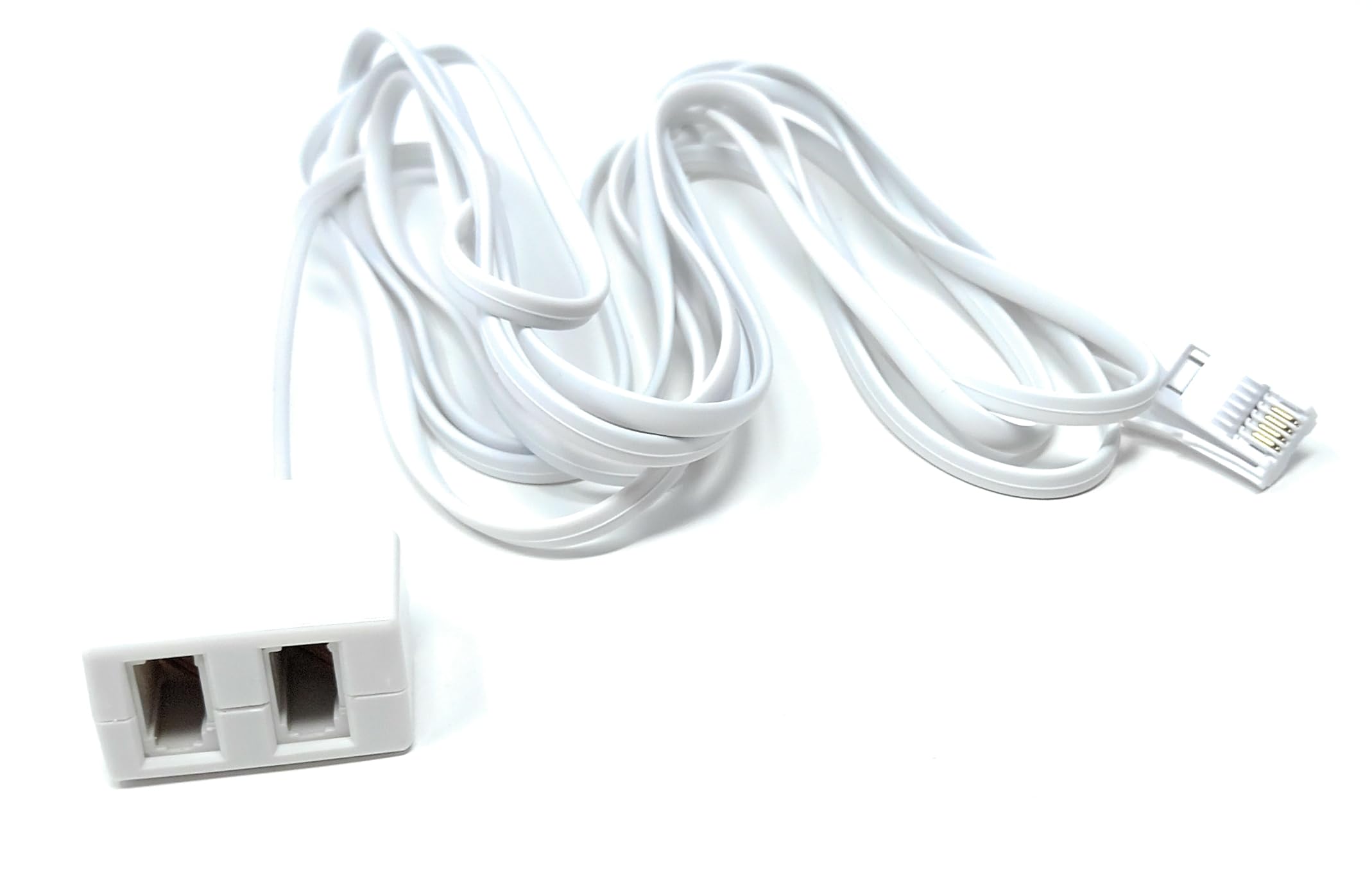 DRUT 3m Twin BT Extension Lead, One BT Jack to Two Sockets, Double Telephone Splitter Cable 10ft, 3 meters - Image 4