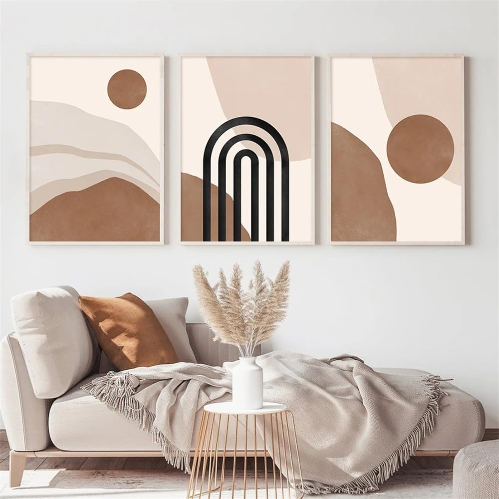 Wuhbcz White Wall Posters-Bohemian Abstract Geometric Modern Wall Art Posters Canvas Painting Pictures Bedroom For Living Office Room Home Decor-40 * 60Cm/3Pcs (No Frame)