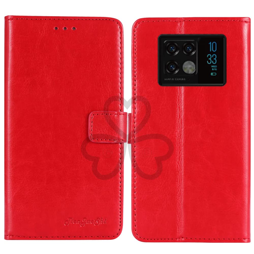 TienJueShi Red Book Stand Retro Flip Leather Protector Phone TPU Silicone Case For Doogee V20 6.43 inch Gel Cover Etui Wallet