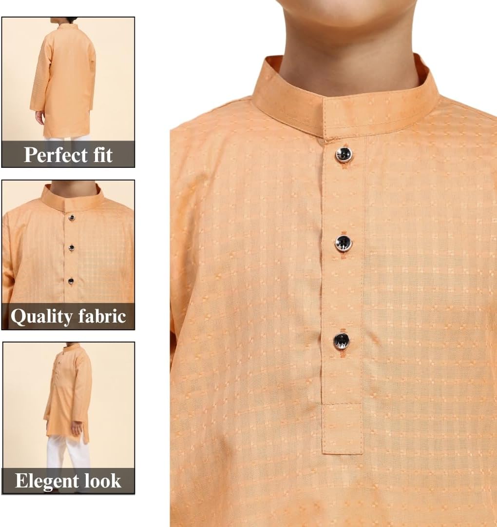 Pro-Ethic Style Developer Indian Cotton Kurta Set For Boys | Traditional Kids Ethnic Wear | Pack of 1
