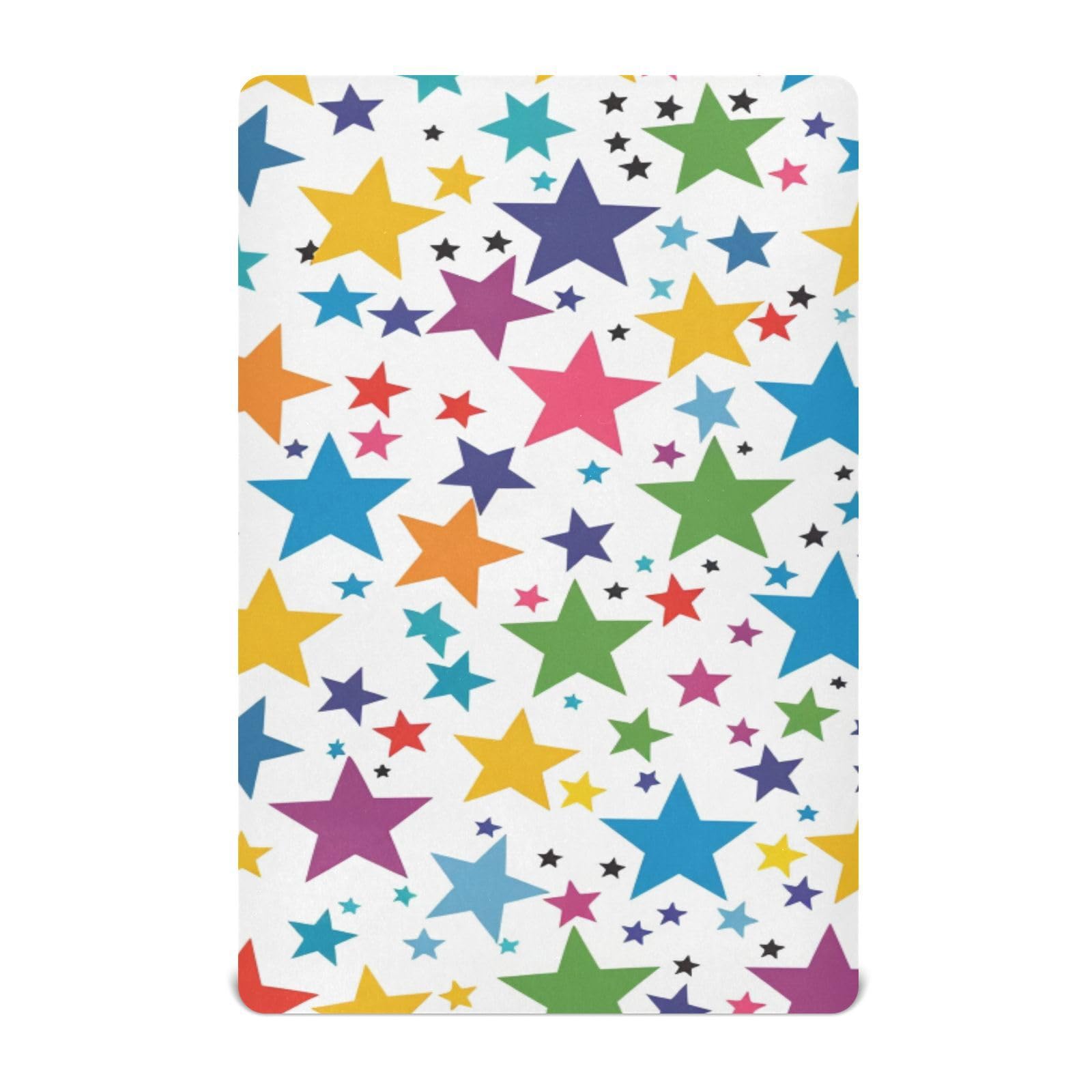 Crib Sheet Breathable Soft Crib Mattress Sheet for Baby Toddler Boys Girls Fitted Crib Sheet Fit Standard Crib Mattress 39 x 27 Inch Minimal Rainbow Star