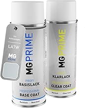 MG PRIME Automotive Paint Aerosol Set for Volkswagen VW LA7W / A7W / 8E Reflexsilber Metallic/Prata Reflex Metallic Base Coat Transparent 400 ml Spray Can