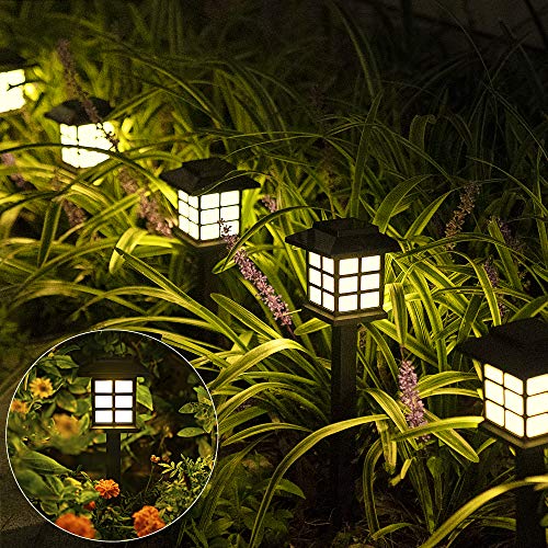 Solpex Solar Garden Lights,12 Pack Solar Path Lights, Solar Walkway Lights Outdoor, Solar Pathway Lights Outdoor Waterproof for Garden, Patio, Yard, Landscape, Pathway and Driveway(Warm White)