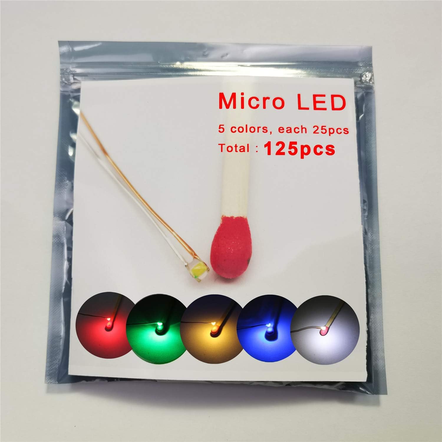 125pcs Pre-soldered Micro Litz Wired Leads Mix SMD Led 0603 + Muti-Resistor new