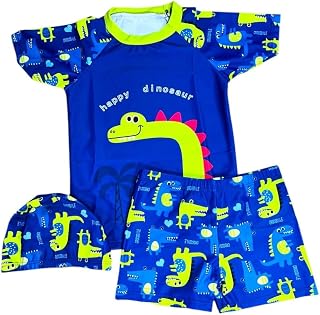 THE MORNING PLAY Morex Boys Girls Swimming Costume for Boys Girls Set with T-Shirt, Shorts and Cap Three-Piece Swimsuit Se... Price In India