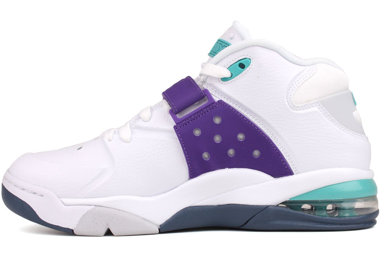 Nike Mens Air Command Force White/Lyn Bl/Brght Crmsn/Wlf G Basketball Shoe