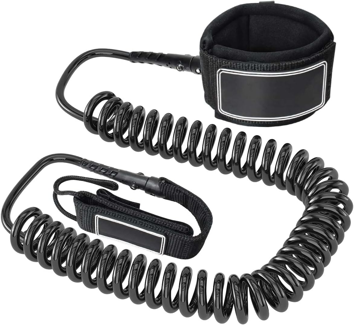 TERRIFI SUP Ankle Strap, SUP Leash 10 Foot Coiled Stand Up Paddle Board Surfboard Leash Stay on Board Ankle Strap