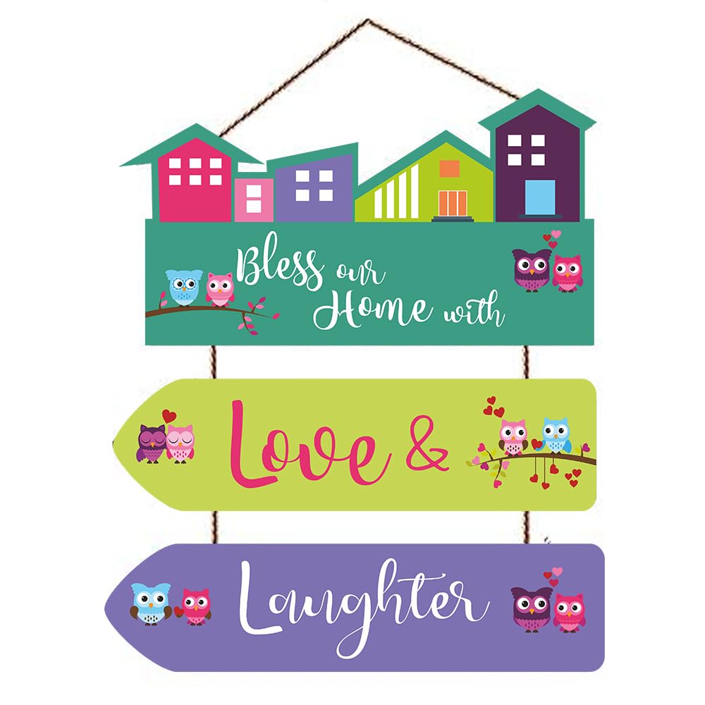 Kaameri Bazaar Bless Our Home Quote Decorative Wall Art MDF Wooden Wall Hanger for Living Room | Bedroom | Decor Items | Gifts | Wood Decoration Items | Artworks Wall Hangings