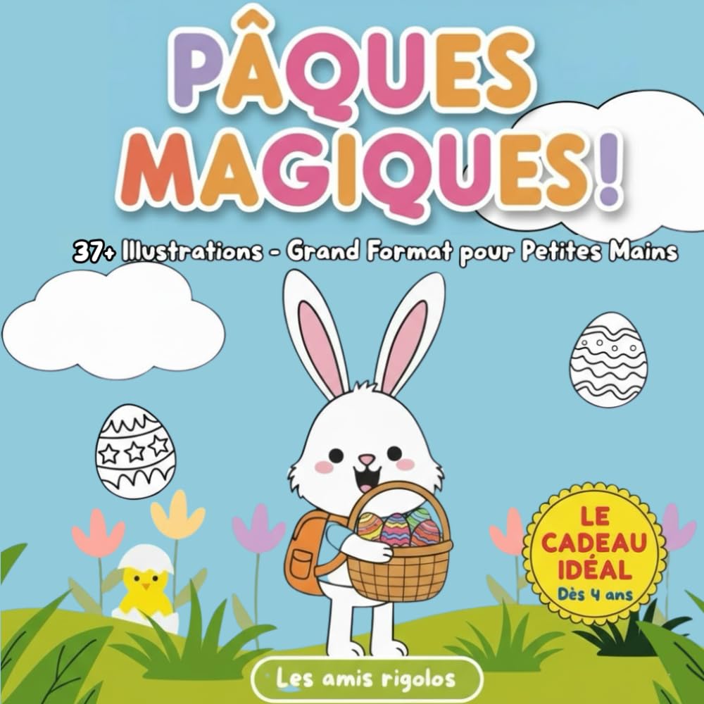 Pâques Magiques: 37 Illustrations - Grand format pour Petites Mains - Le cadeau idéal dès 4 ans (Les amis rigolos)