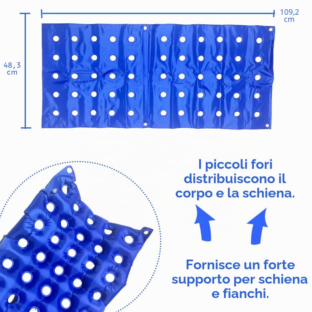 MESINURS Bedridden - Cuscino gonfiabile per sedia a rotelle, con schienale intero, per disabili anziani e disabili (A)