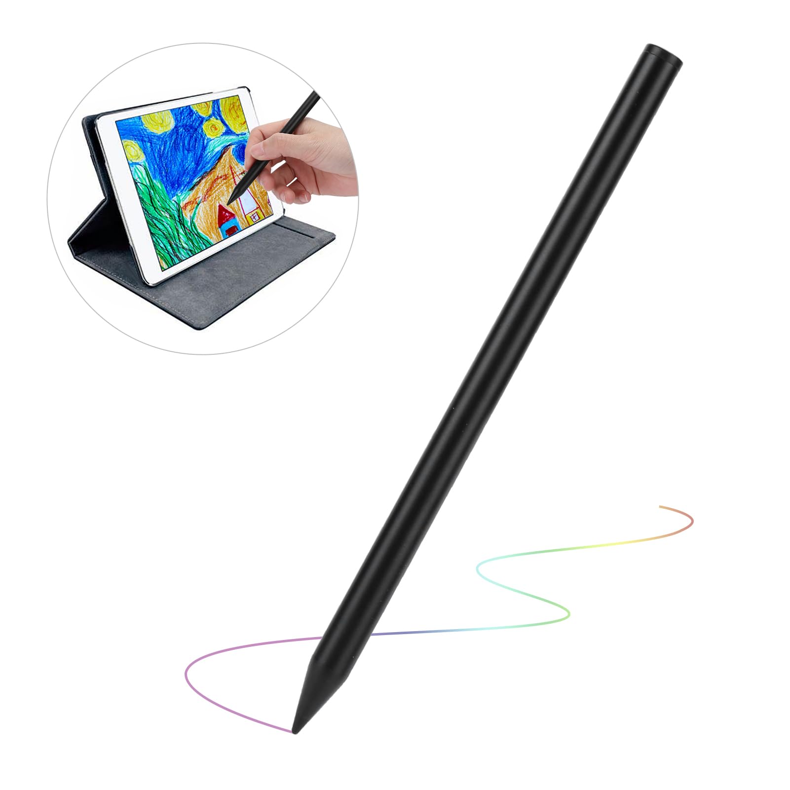 Lápiz Capacitivo Lápiz óptico Lápices de Pantalla Táctil Eficientes para iOS Escritura Suave óptico Universal para iOS 12.2 2018 o Superior, Carcasa de Aluminio (Negra)