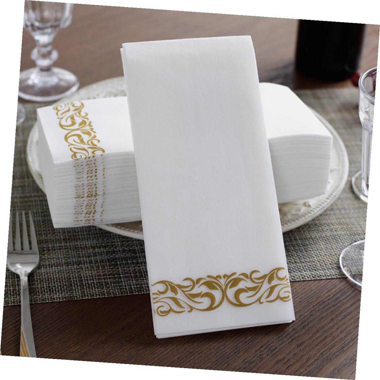 UKCOCO 100piezas Servilletas de Papel para Invitados Unidades y Doradas con Motivos Decorativos Dorados para Despedida de Soltera Boda Fiesta de Cumpleaños