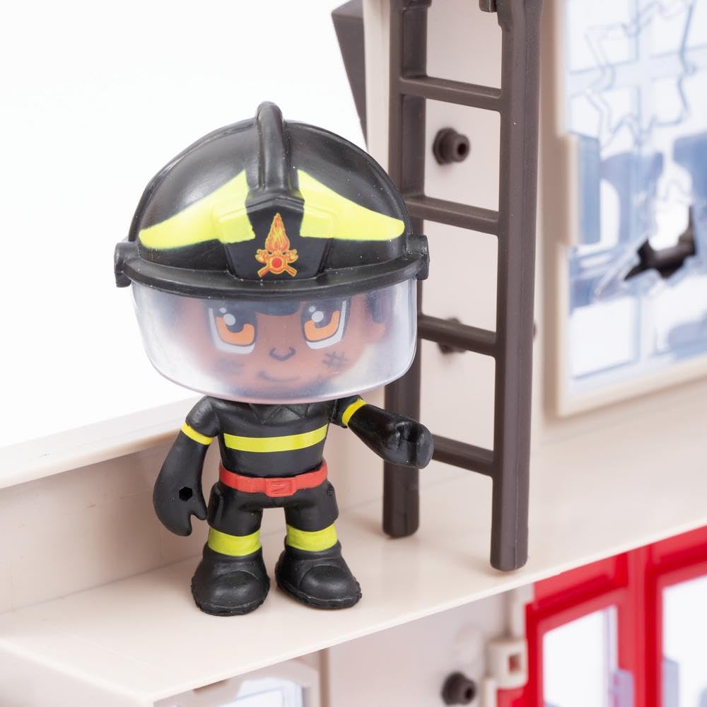 Giochi Preziosi Vigili Del Fuoco- Playset Che Include Palazzo In Fiamme, Veicolo A Ruota Libera Dei Vigili Del Fuoco, Pompiere 7 Cm Ricco Di Accessori E Dettagli Per Bambini A Partire Dai 4 Anni