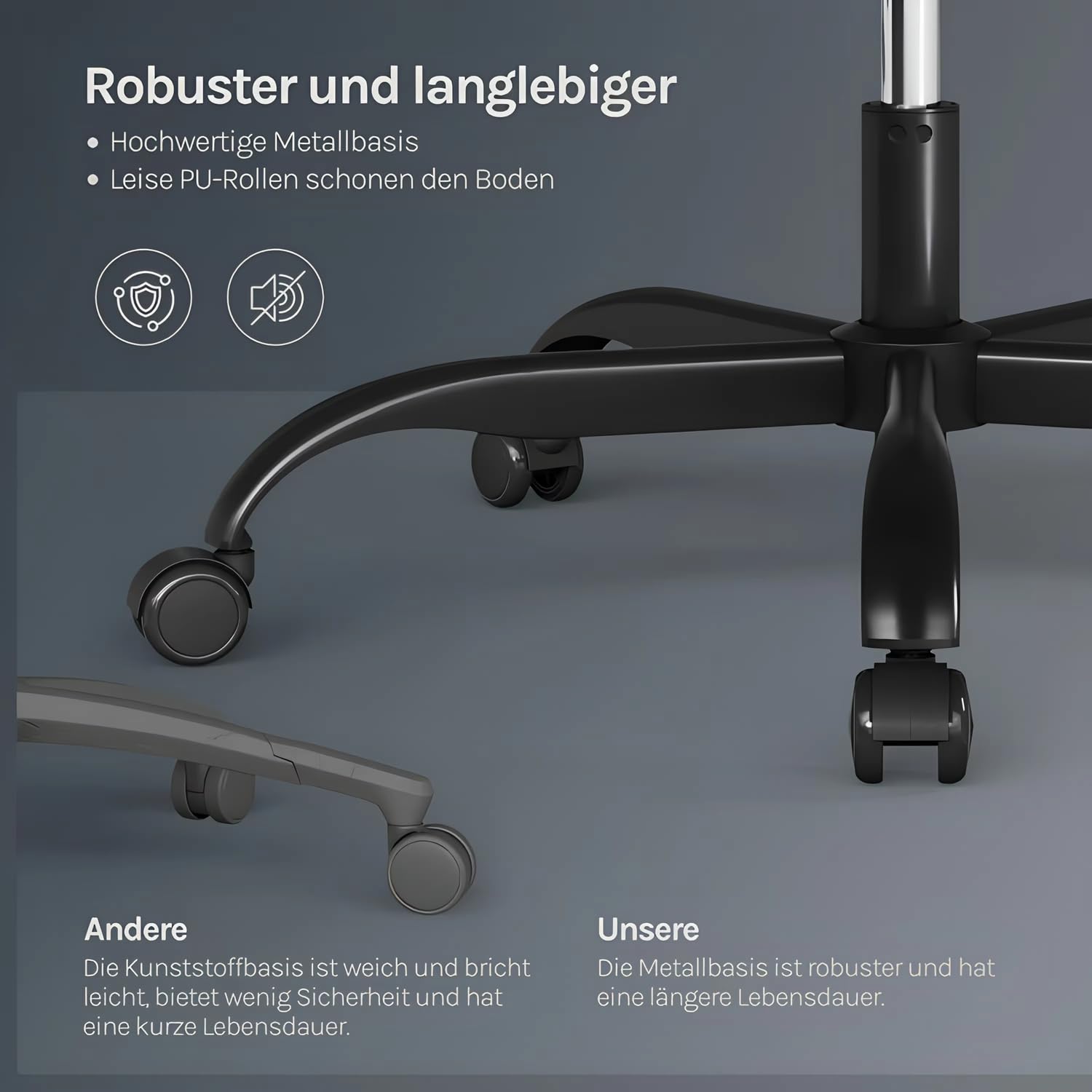 Taikonaut Gamingstuhl, Bürostuhl, ergonomischer Schreibtischstuhl aus Protein-Leder, mit Fußstütze, 135 Grad Liegefunktion, 360 Grad Drehstuhl, Stahlfuß, leise Rollen, Kopf- und Lendenkissen